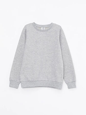 KND-250001 Basic Bisiklet Yaka 3 İplik Kışlık Okul Sweatshirt 