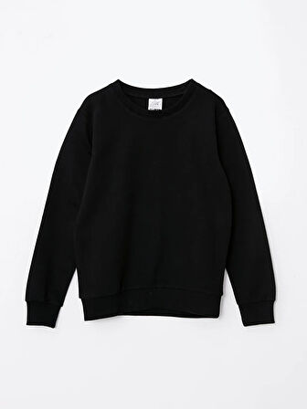 KND-250001 Basic Bisiklet Yaka 3 İplik Kışlık Okul Sweatshirt 