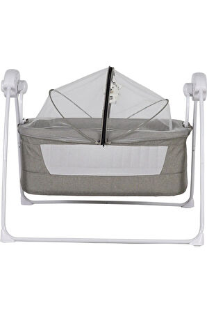 9146-ıı Yeni Caretta Elektrikli Otomatik Sallanır Beşik Bej