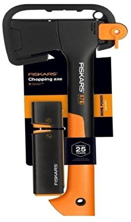 Fiskars X7 Parçalama Baltası + Bileme Aparatı Seti