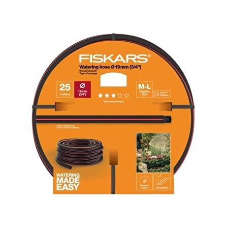 Fiskars 1027100 Sulama Hortumu 19 mm (3/4") 25 mt Q3