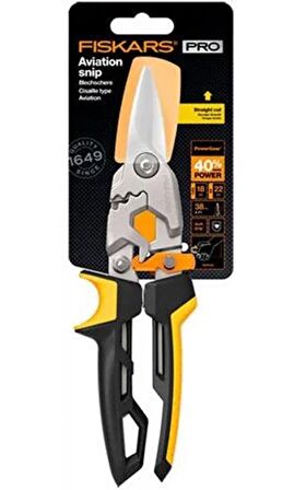 Fiskars 1027207 PowerGear Metal Levha Makası - Düz Kesim