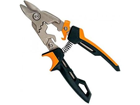 Fiskars 1027212 PowerGear Metal Levha Makası - Kısa Kesim