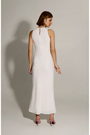 Düz saten lara elbise