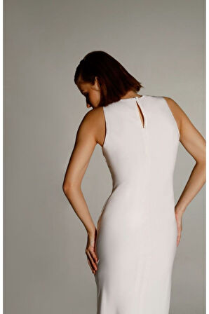 Düz saten lara elbise