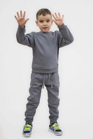 Çocuk Eşofman Takımı Unisex Kışlık Pamuklu Füme