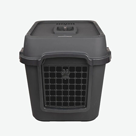  3 Fonksiyonlu Ultra Lüx Kapalı Kedi Tuvaleti ve Kedi , Köpek Taşıma Çantası 67 x 52 x 51 Cm Antrasit