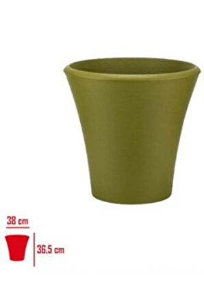 Saksı Begonvil 38 Cm Yuvarlak Yeşil Büyük Saksı İç Drenajlı