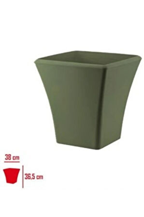 Begonvil 38 Cm Antrasit Kare 28 Litre Plastik Saksı Drenaj Izgaralı Çiçek Saksısı
