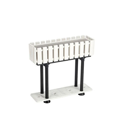 Akasya Çit Balkon Saksı 80 cm Ayaklı Saksılık 15 Litre