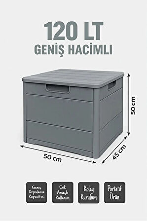120 Lt Bahçe, Balkon, Kiler, Depolama Sandığı