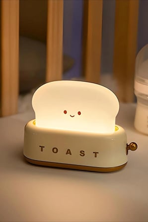 Sarı Tost Gece Lambası – Sevimli LED Işık,Hediyelik Led Lamba