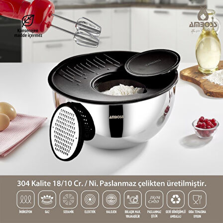 Amboss Ruby 4 Parça Çok Amaçlı Kase 24 Cm