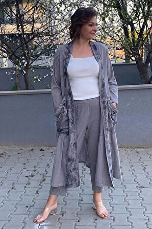 Kadın Gri Kap Ceket