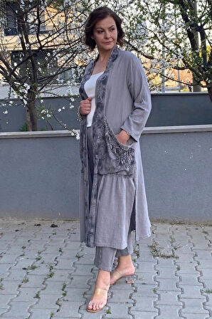 Kadın Gri Kap Ceket