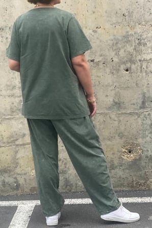 Büyük Beden Selenay Haki Pamuklu Takım