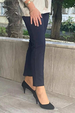 Dertsiz Lacivert Boru Paca Toparlaycı Pantolon