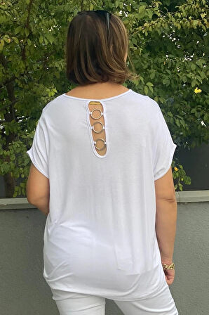 Büyük Beden Beyaz Minnoş Bluz