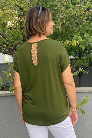 Büyük Beden Yeşil Minnoş Bluz