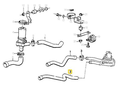 BMW E30 M20 MOTOR KALORİFER HORTUMU 64211380527