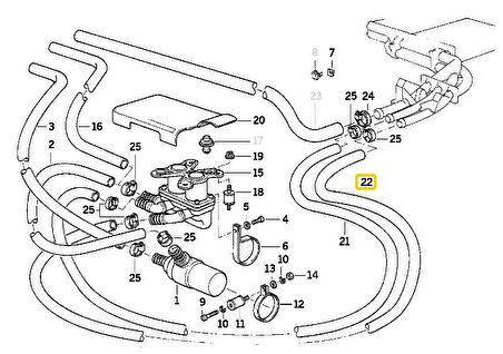 BMW E34 KALORİFER HORTUMU 64211384712