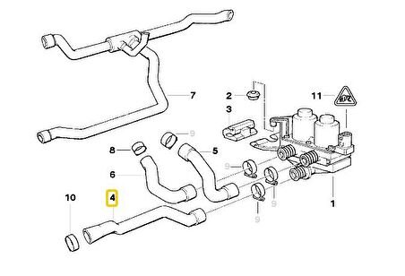 BMW E36 M40 M43 VE M44 MOTOR KALORİFER HORTUMU 64211394295