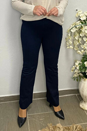 Kadın Lacivert İspanyol Paça Punto pantolon