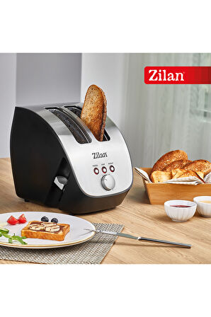 Zln2690 | Ekmek Kızartma Makinesi | 2 Geniş Dilim | 6 Kademeli | Yeniden Isıtma | Buz Çözme| 1000w