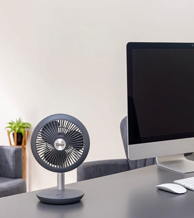 Zilan ZLN4000 Şarjlı Vantilatör Masaüstü Taşınabilir Fan Gri 5W 4 Kademeli USB