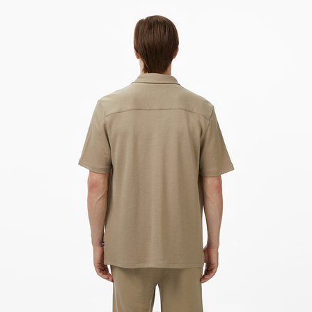 Nautica Erkek Bej Regular Fit Kısa Kollu Gömlek