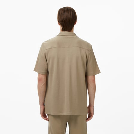 Nautica Erkek Bej Regular Fit Kısa Kollu Gömlek