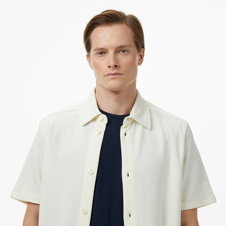 Nautica Erkek Krem Regular Fit Kısa Kollu Gömlek