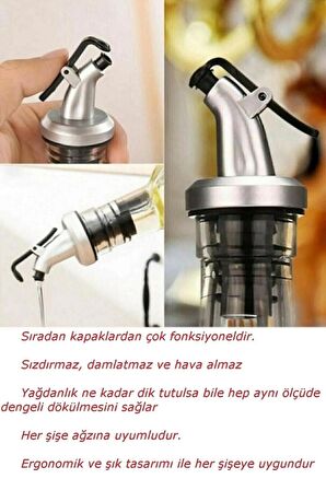 2'li 750 ml Zeytinyağı Sıvıyağ Şişesi Yağdanlık Yağlık Seti Sirkelik Sosluk Çok Fonksiyonlu