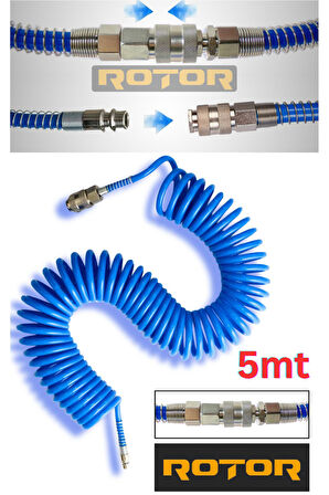 PU0508  (5X8X5) Kompresör Spiral Hava Hortumu  5mt