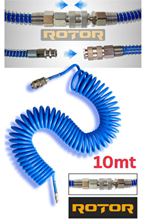 Pu0508 (5X8X10) Profesyonel Kompresör Spiral Hava Hortumu 