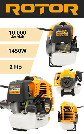 Benzinli tırpan ROTOR BC520A Benzinli Ot Çalı Çim Biçme Makinası Yan Tırpan