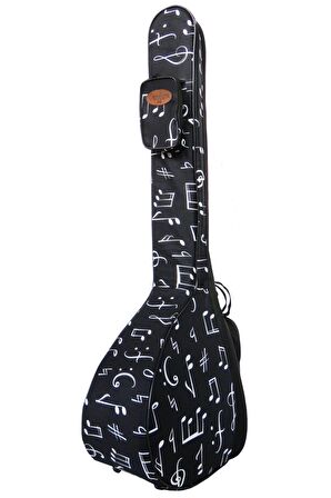 Profesyonel Gigbag Kısa Bağlama Saz Kılıfı Nota Desenli