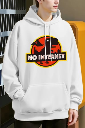İnternet yok Dinozor Baskılar Kapüşonlular Erkekler Günlük Giyim Moda Y2K Hoody Sonbahar Pola