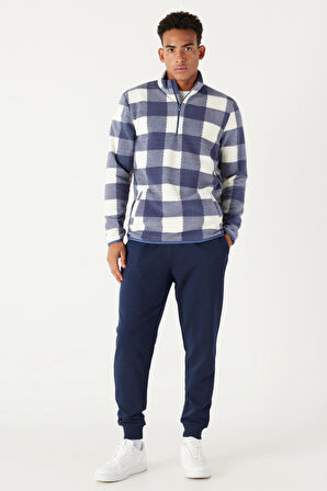 Erkek EKRU INDIGO Standart Fit Normal Kesim Bato Yaka Polar
