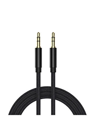 Aux To Aux 3.5mm Örgü Kablo İphone Samsung Xiaomi Huawei Uyumlu Müzik Ses Aktarıcı Aksesuar