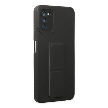 Samsung Galaxy A03S Kılıf Mega Standlı Silikon - Siyah