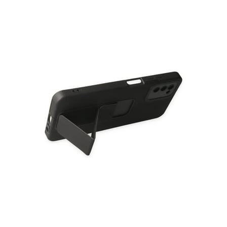 Samsung Galaxy A03S Kılıf Mega Standlı Silikon - Siyah
