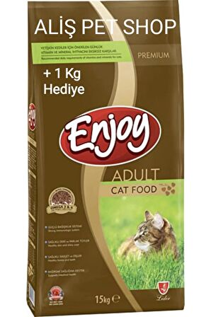 Enjoy Tavuklu Yetişkin Kedi Maması 15 Kg+1KG