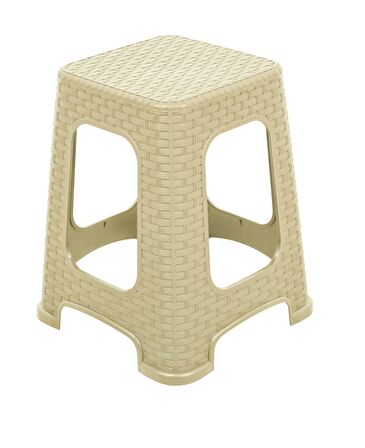 Mandella Sağlam Plastik Karizma Rattan Tabure (6 Adet) Çölbeji