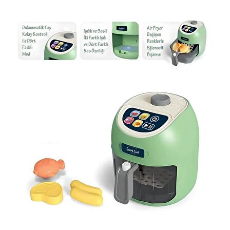 Dokunmatik Oyuncak Airfryer - Işıklı ve Sesli Oyuncak Fritöz