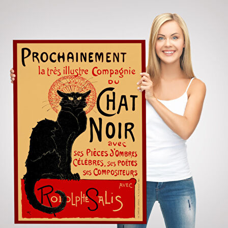 Siyah Kedi Tablosu - Le Chat Noir Theophile Steinlen-6431