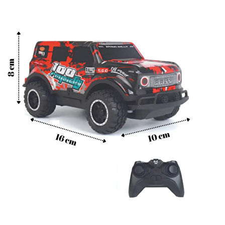 Uzaktan Kumandalı Yedek Şarjlı Batarya Led Işıklı Gövde 1:20 Off-road Rc Araba Kırmızı