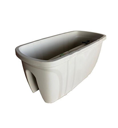 SY-5710 Opal Balkon Küpeşte Saksı 15 Litre Kirli Beyaz 4 Adet