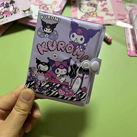 Kawaii Sanrioo Kuromi Karakterler Mini Defter Kalem Set