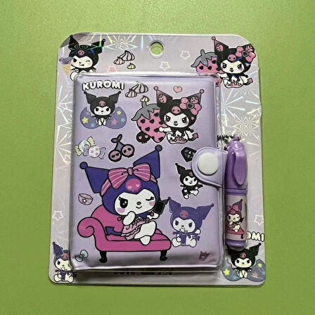 Kawaii Sanrioo Kuromi Karakterler Mini Defter Kalem Set